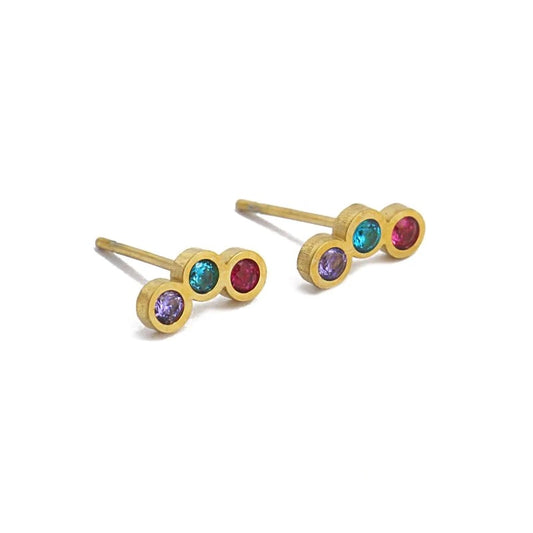 Pendientes circonitas 3 colores