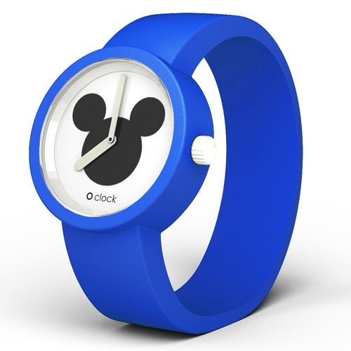 Reloj con la silueta de Mickey Mouse en color azul eléctrico